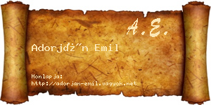 Adorján Emil névjegykártya