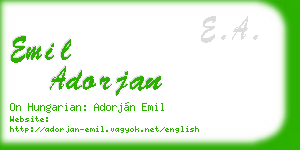 emil adorjan business card