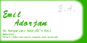 emil adorjan business card